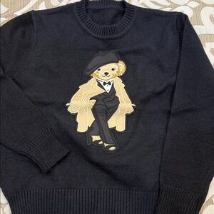 Cute Black Sweater with Bear Design it’s NOT Ralph Lauren